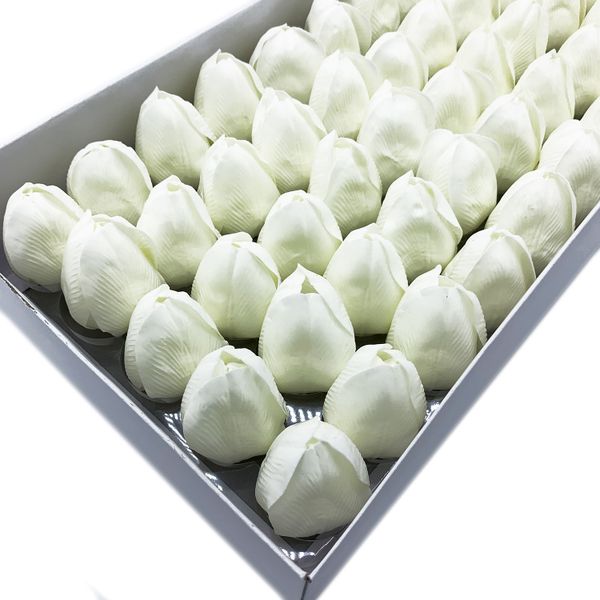 Fleurs de Savon pour Bouquet - Tulipe Medium - Blanc