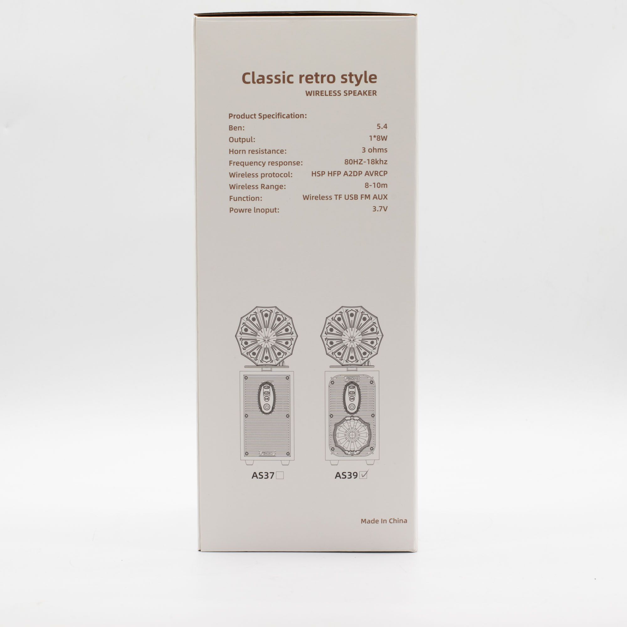 Altifalante Gramofone Retro (Extra Alto) - Bluetooth - 8 watts