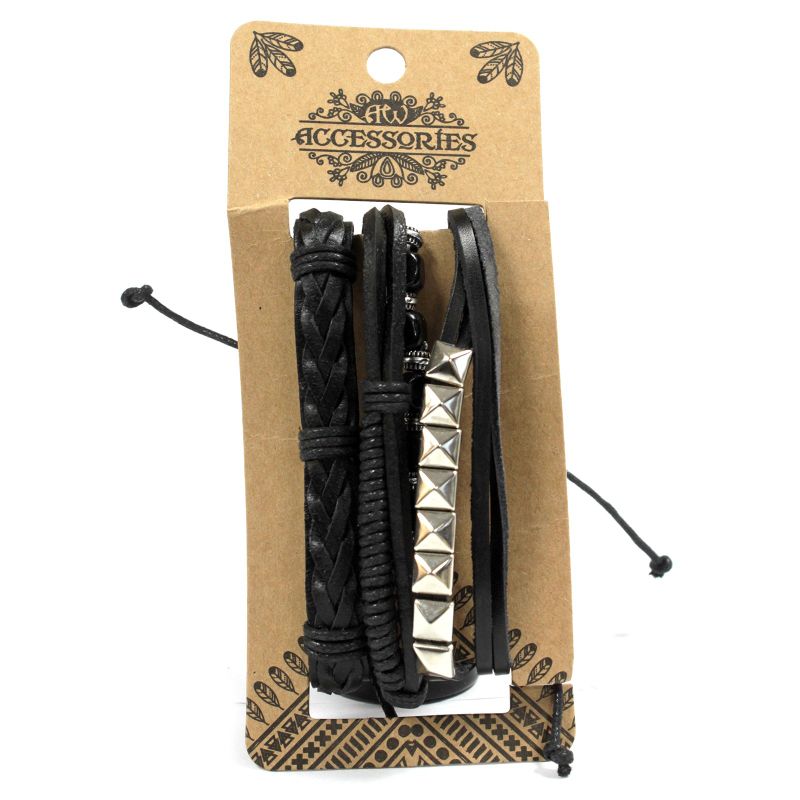 Set de Bracelet pour Homme - Noir (assortis)