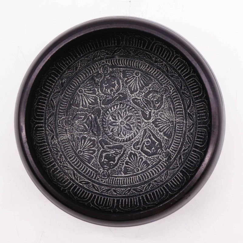 Vas Cântător din Pulbere de Pământ - Om Cinci Buddha - 16cm