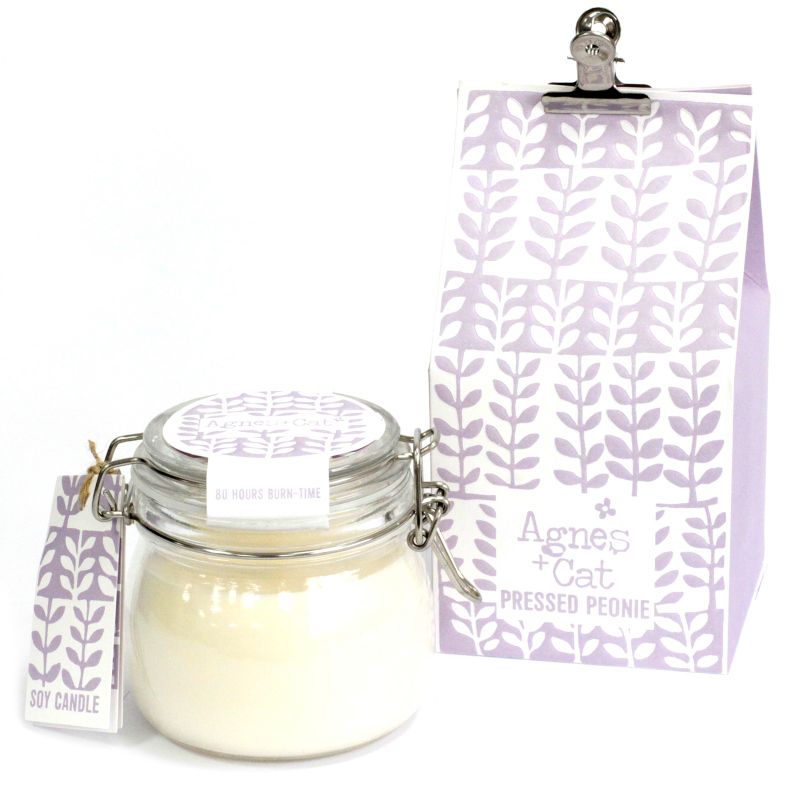 Pressed Peonies Soy Wax Candle – Kilner Jar (400ml)