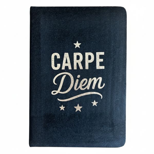 Caderno Aveludado - Carpe Diem - 80 Páginas - Preto