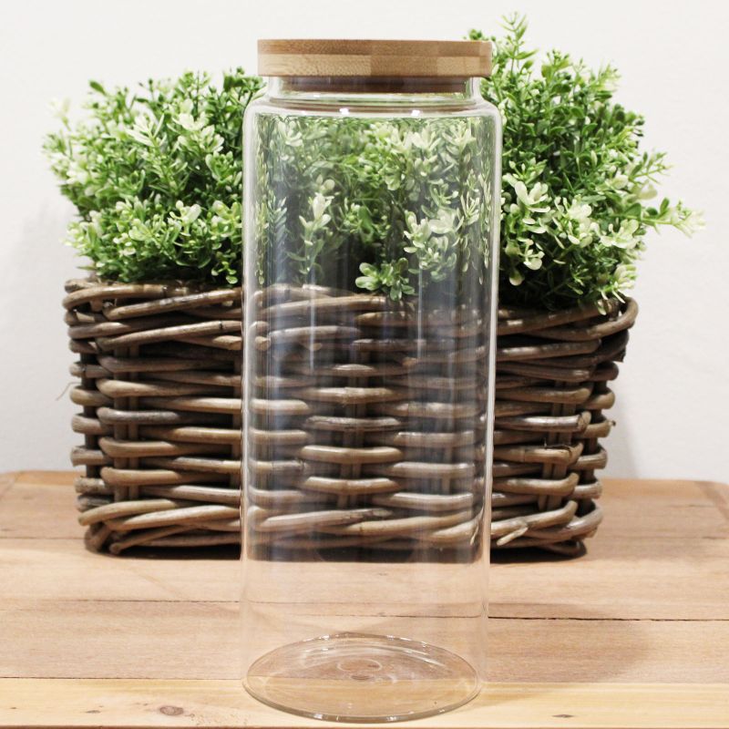 Bocal en Verre Couvercle Bambou - 25cm