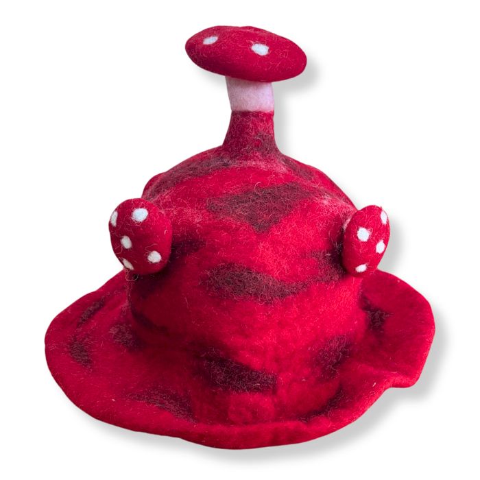 Chapéu de cogumelo de feltro - Rush To The Head Vermelho