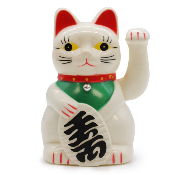 Gato da Sorte Branco - 15cm