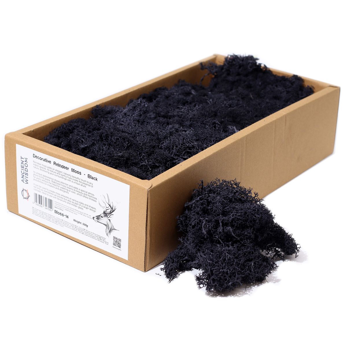 1x Musgo decorativo - Preto - (aprox. 500 g)