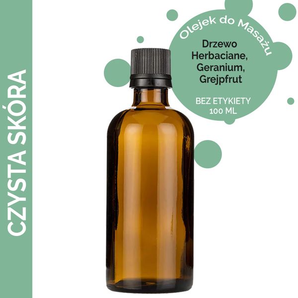 Olejek 100 ml do Masażu - Czysta Skóra - BEZ ETYKIETY