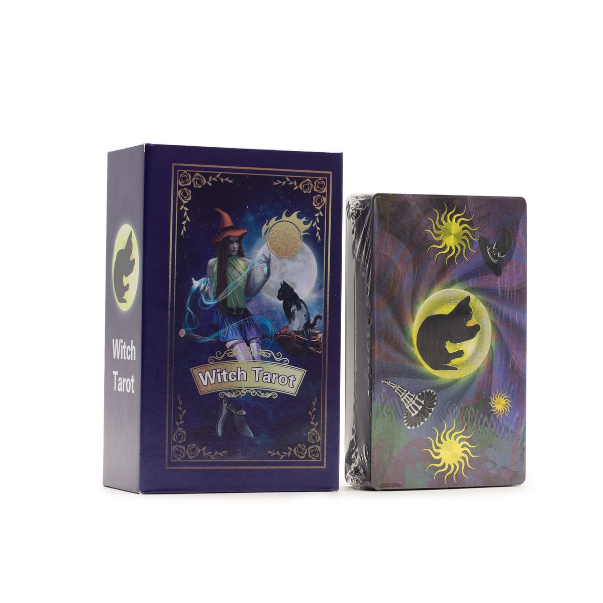 Baralho de cartas de Tarot com folha roxa - Tarot da Bruxa - com folheto