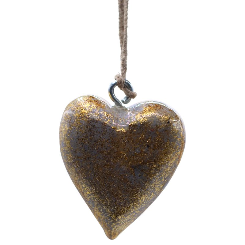Large Decor Wood Hearts -  Lavender Gold - in Display Jar