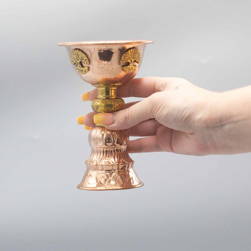 Gobelet Rituel en Cuivre avec Arbre de Vie 10x15cm