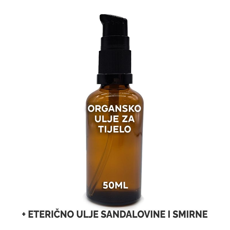 Huile Corporelle Bio 50ml - Bois de santal et myrrhe - Sans étiquette