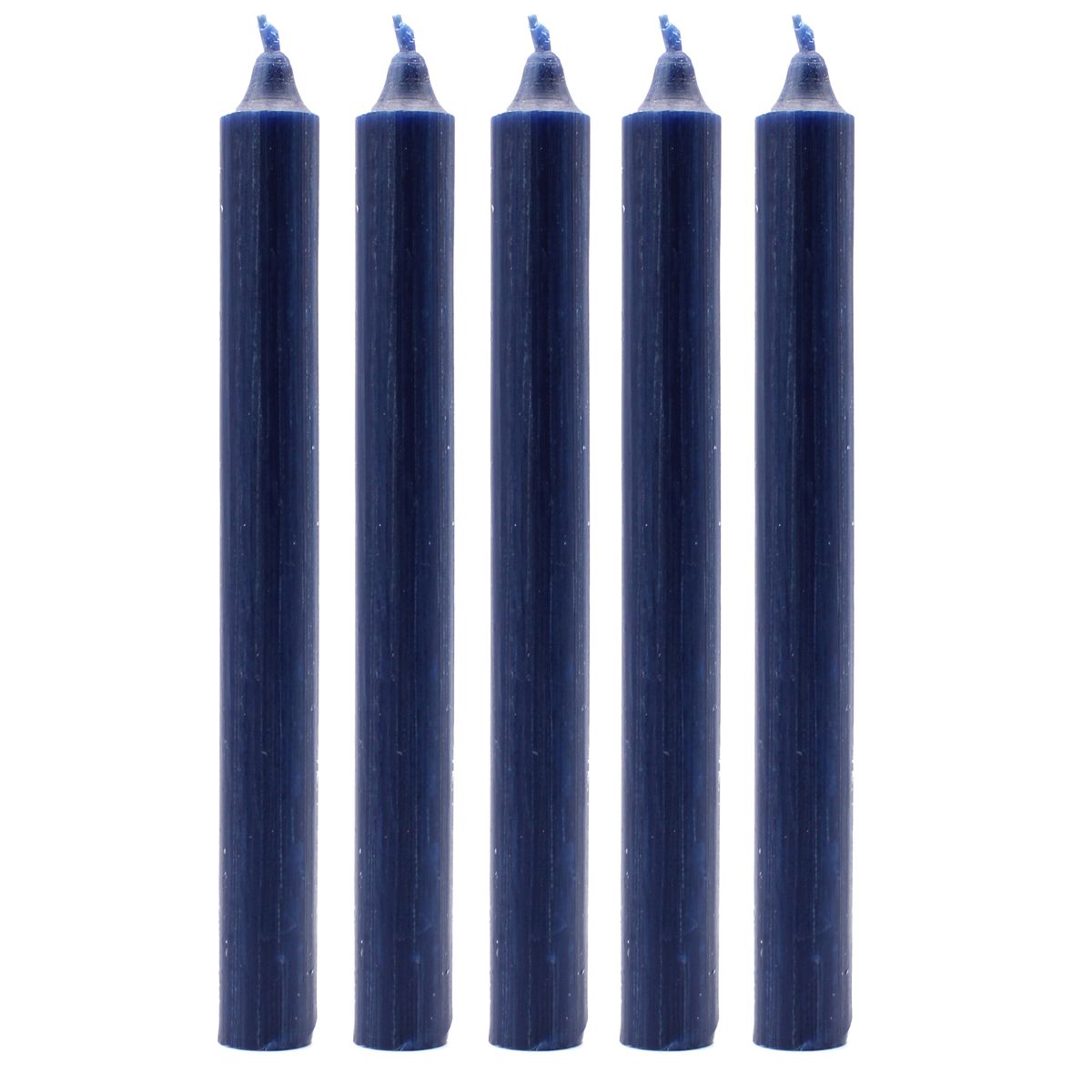 Velas a granel de cor sólida – azul marinho rústico - Embalagem de 10