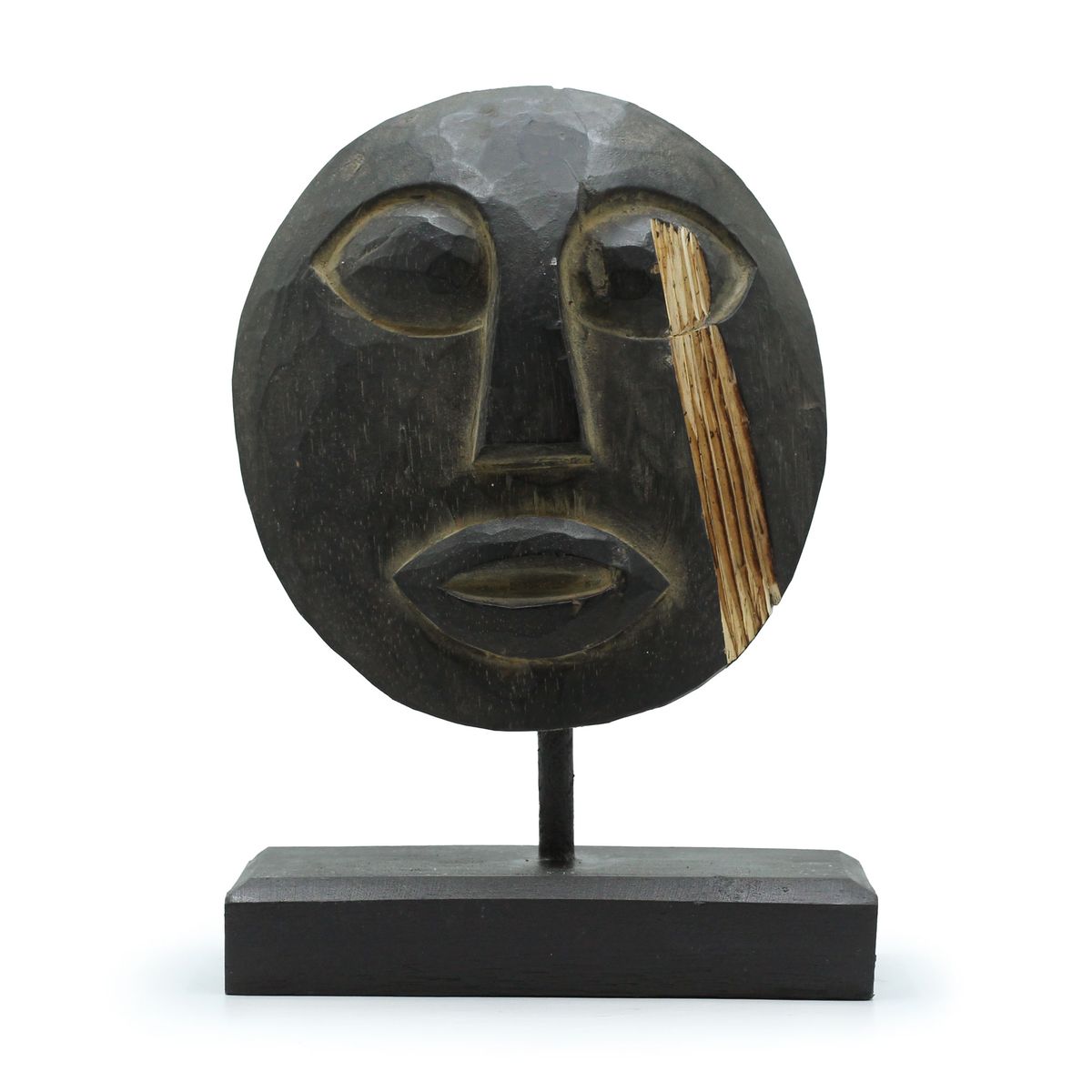 Máscara Decorativa Tribal de Timor - Preta 27x20 cm