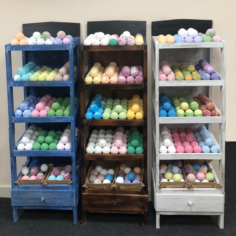 Set of 240 Jumbo Bath Bombs with Luxury Stand - Whitewash