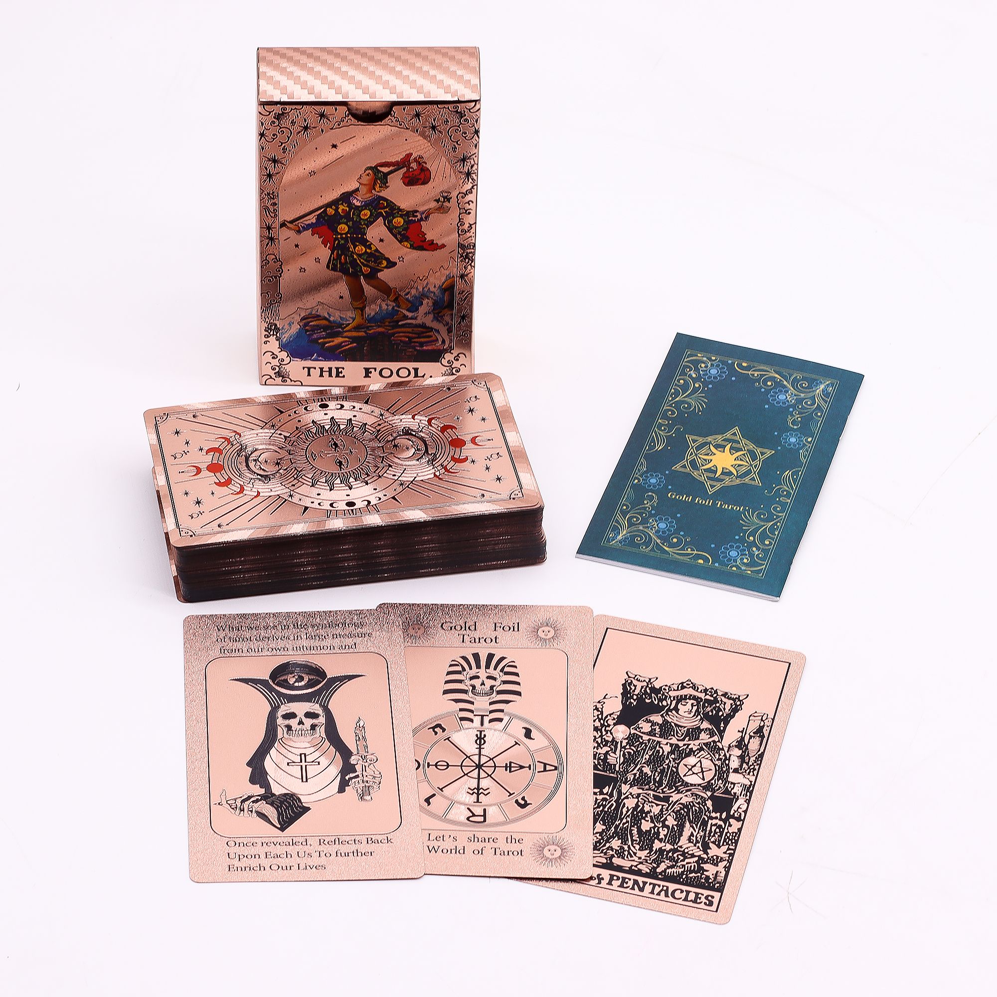 Set Tarot Karata s Rose Gold Folijom – Mjesečeve Faze – s priručnikom