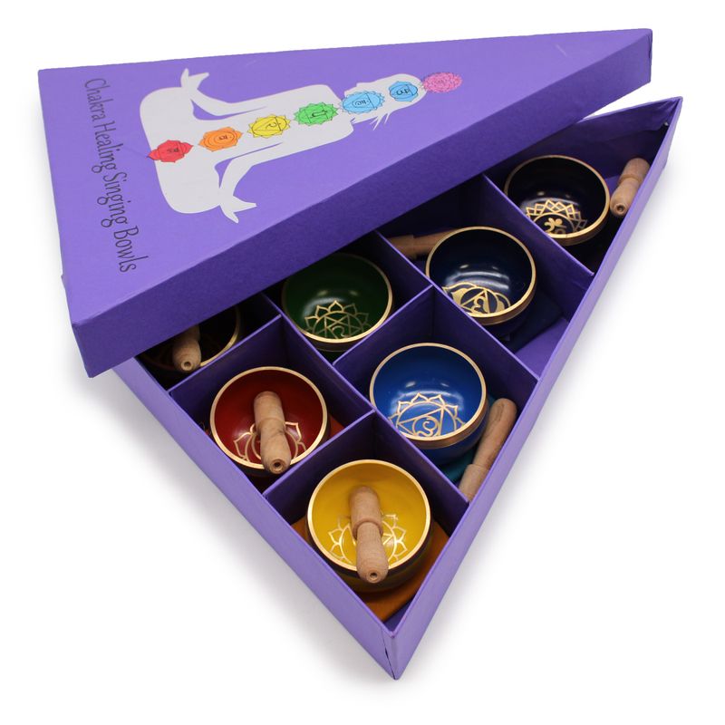 Coffret cadeau bol chantant pyramide des chakras