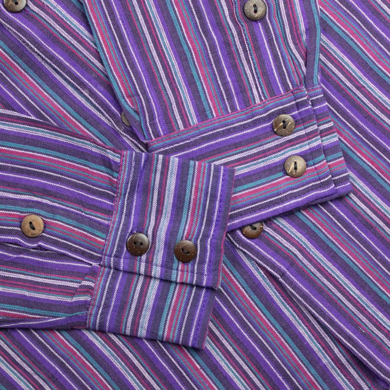 Nomad Sari Grandad Camisa - Negro Púrpura - Mediano