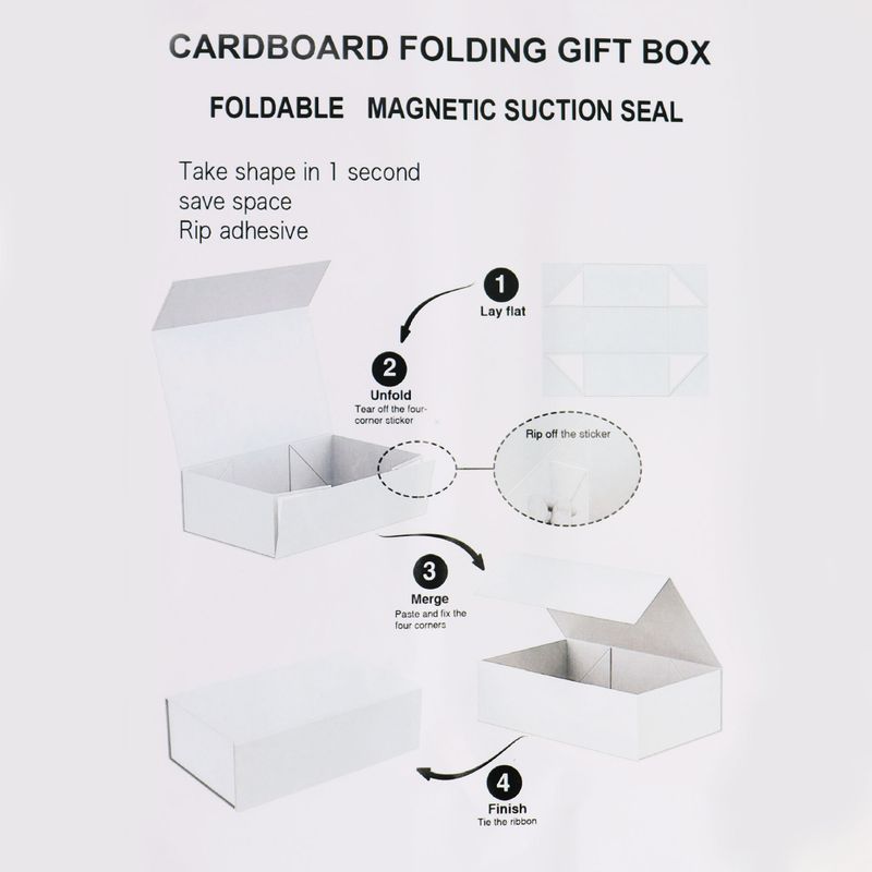 Flat Pack Gift Box - Large  (28.2x20.2x9.2cm) - Ivory