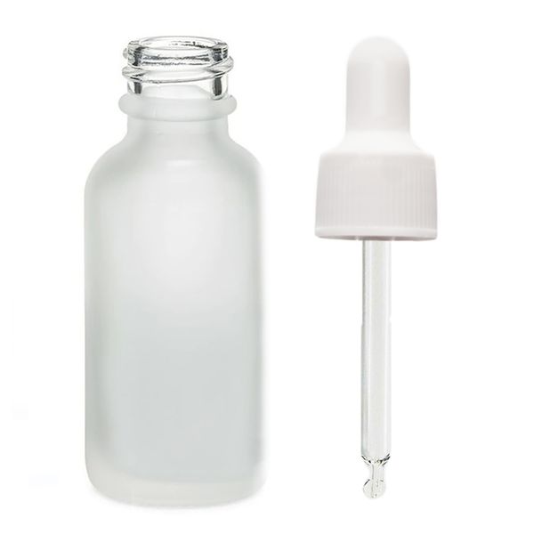 Mat Bijela Staklena Bočica s Bijelom Pipetom 100ml