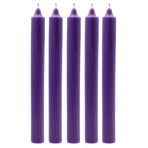 Velas de jantar de cor sólida a granel - roxo rústico - pacote com 100