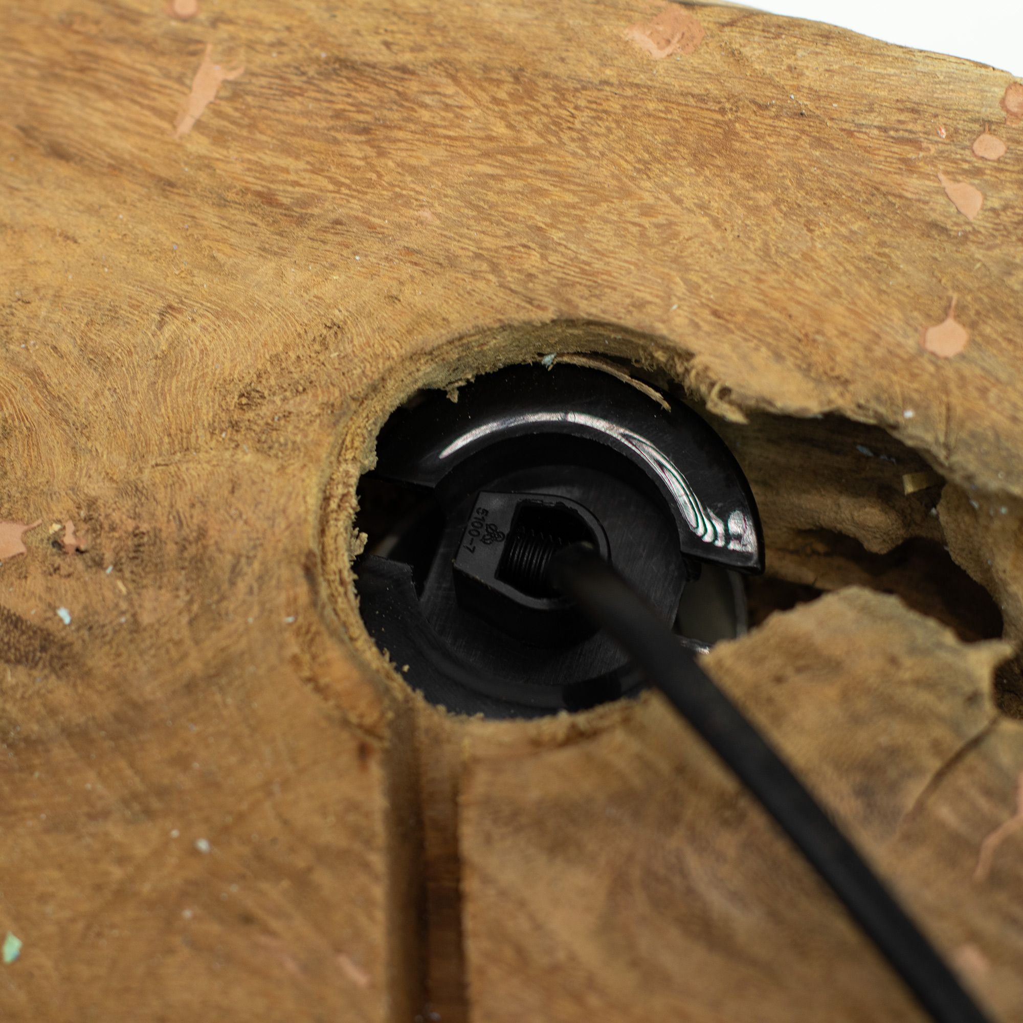 DriftGlow лампа с напукан полумесечен абажур - сив