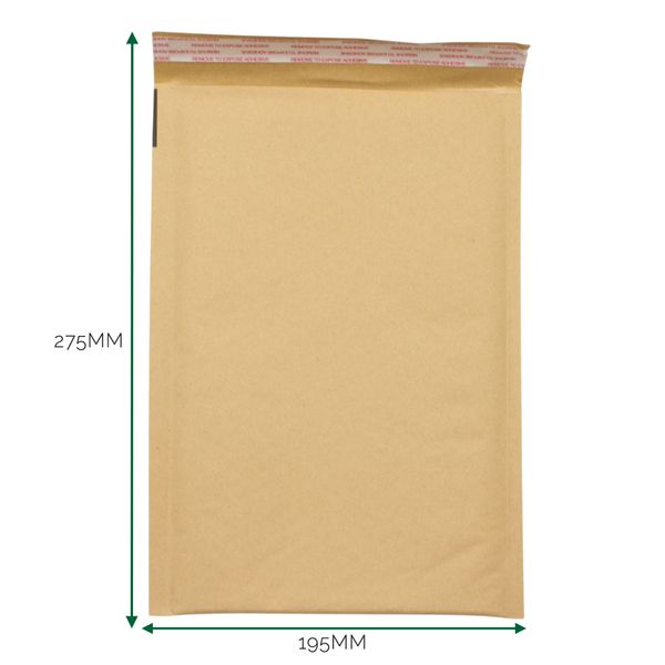 Kraft vadderat bubbelkuvert (195x275+40mm)