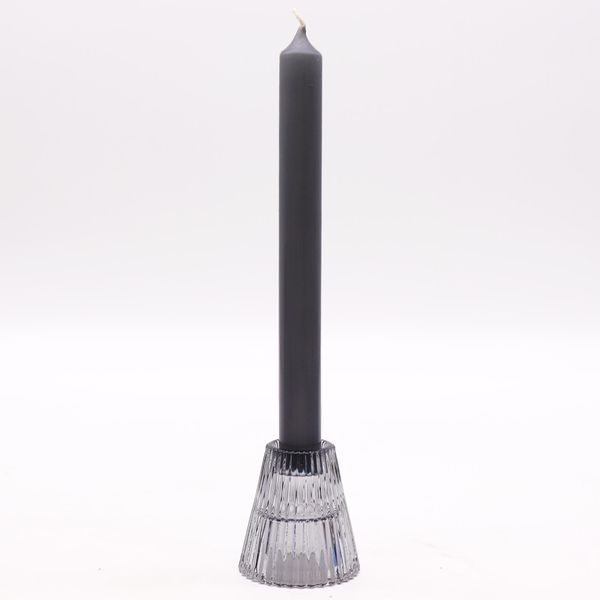 Set of 2  Flip Dinner Candle / Tealight Holder - Midnight Grey