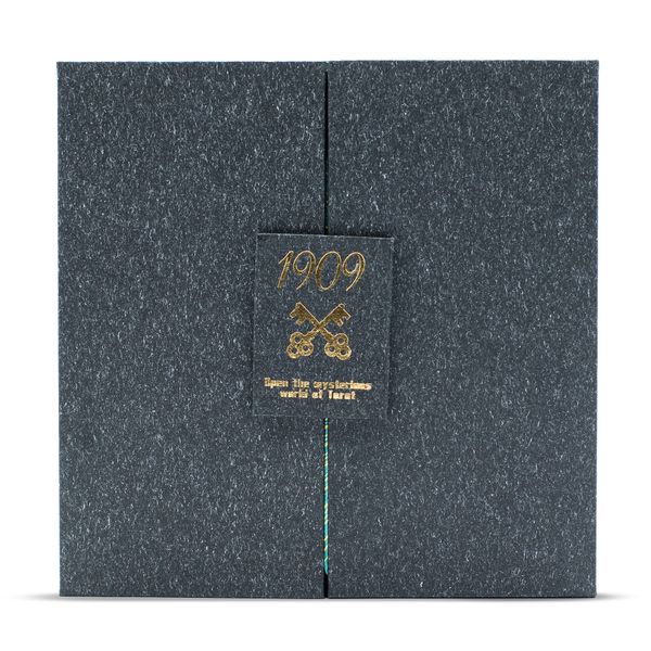 Комплект подаръчна кутия за карти Таро с фолио в златно и тюркоазено - с книжка