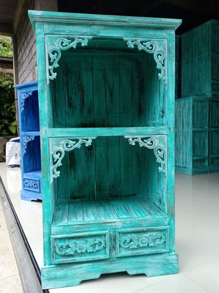 Albasia Badezimmerschrank - Türkisgewaschen