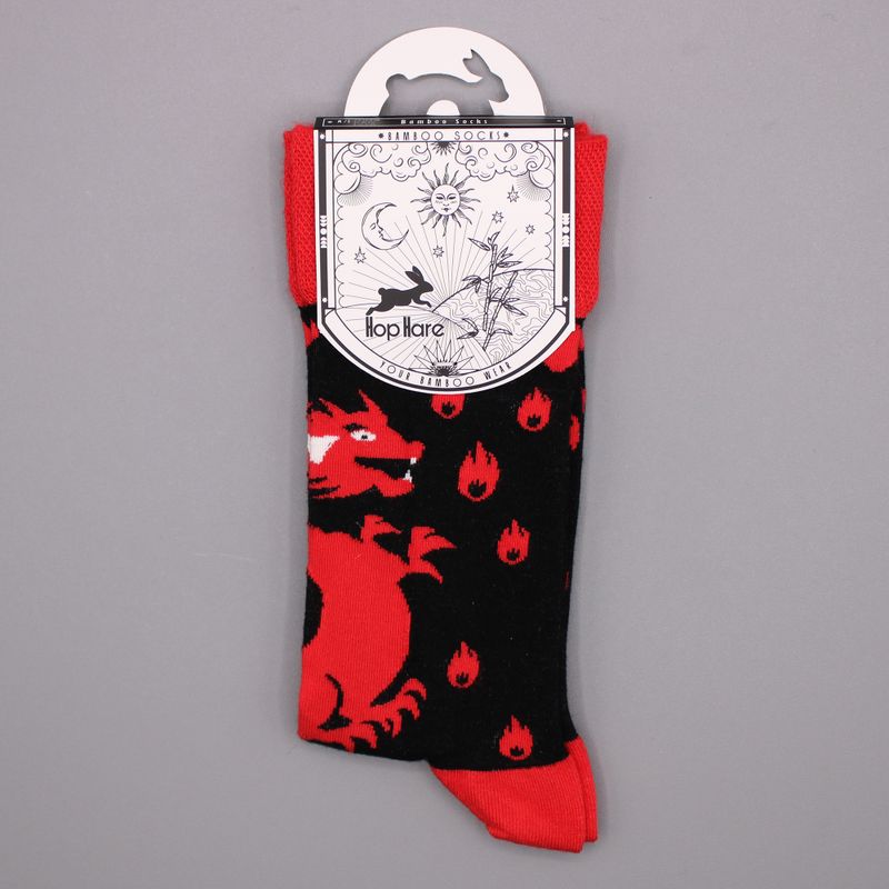 Hop Hare Bamboo Socks (36-41) - Red Dragons