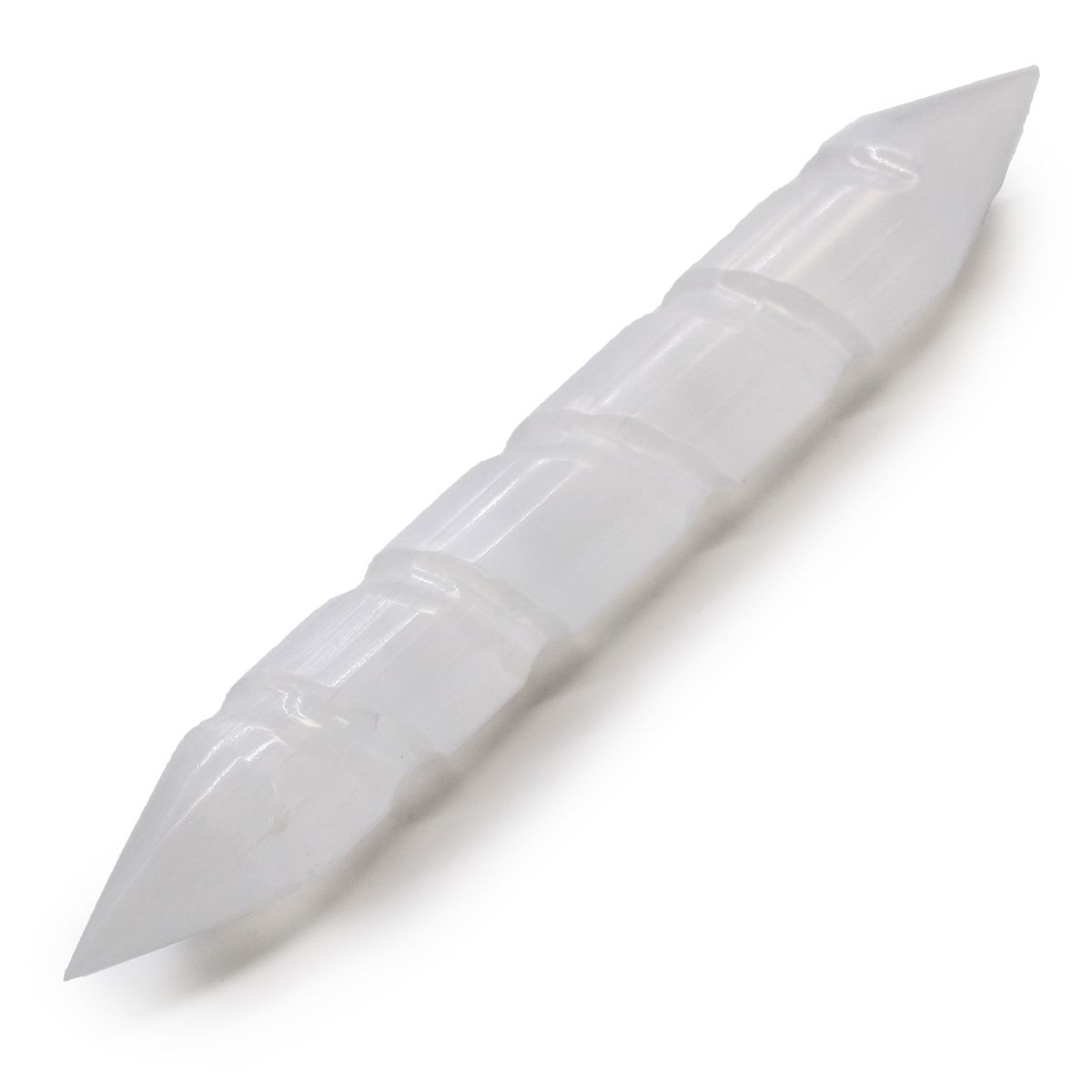 Varinha Espiral de Selenita - 16 cm (Ambas as extremidades pontiagudas)