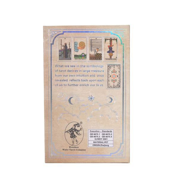 Ensemble de cartes de Tarot Waite en feuilles argentées – avec livret