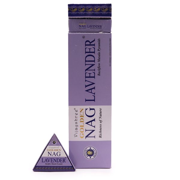 Incensos Jumbo Golden Nag 42g - Cones de Fluxo Reverso Lavanda