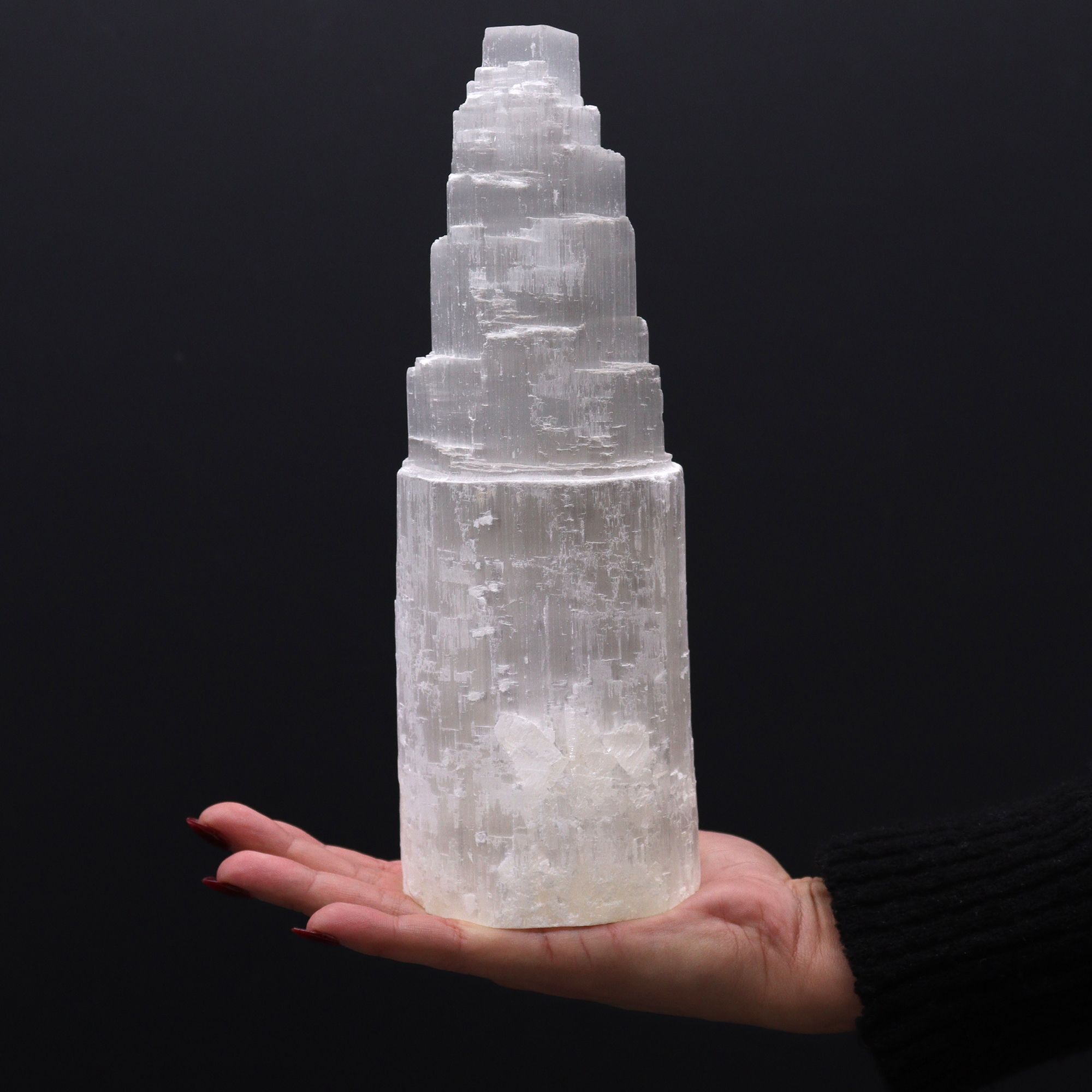 Naturlig Selenitlampa Torn - 25 cm