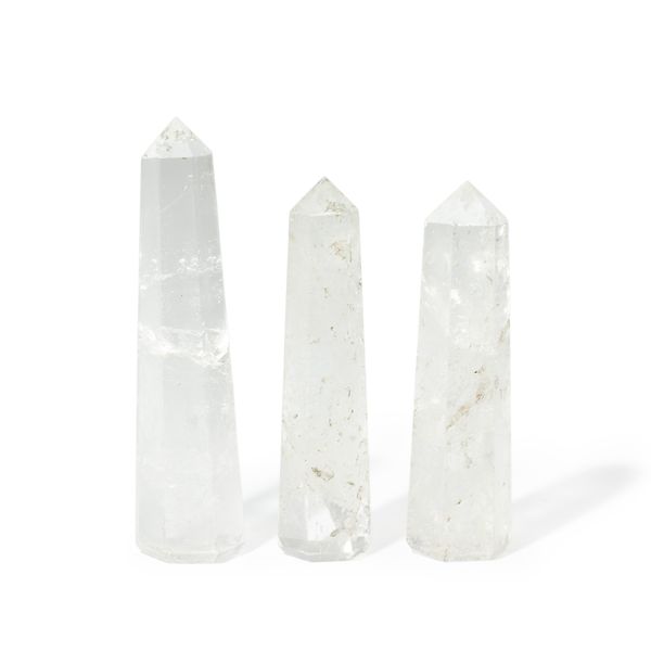 Punta de obelisco de seis caras de piedra preciosa aprox. 11 cm - Cuarzo claro
