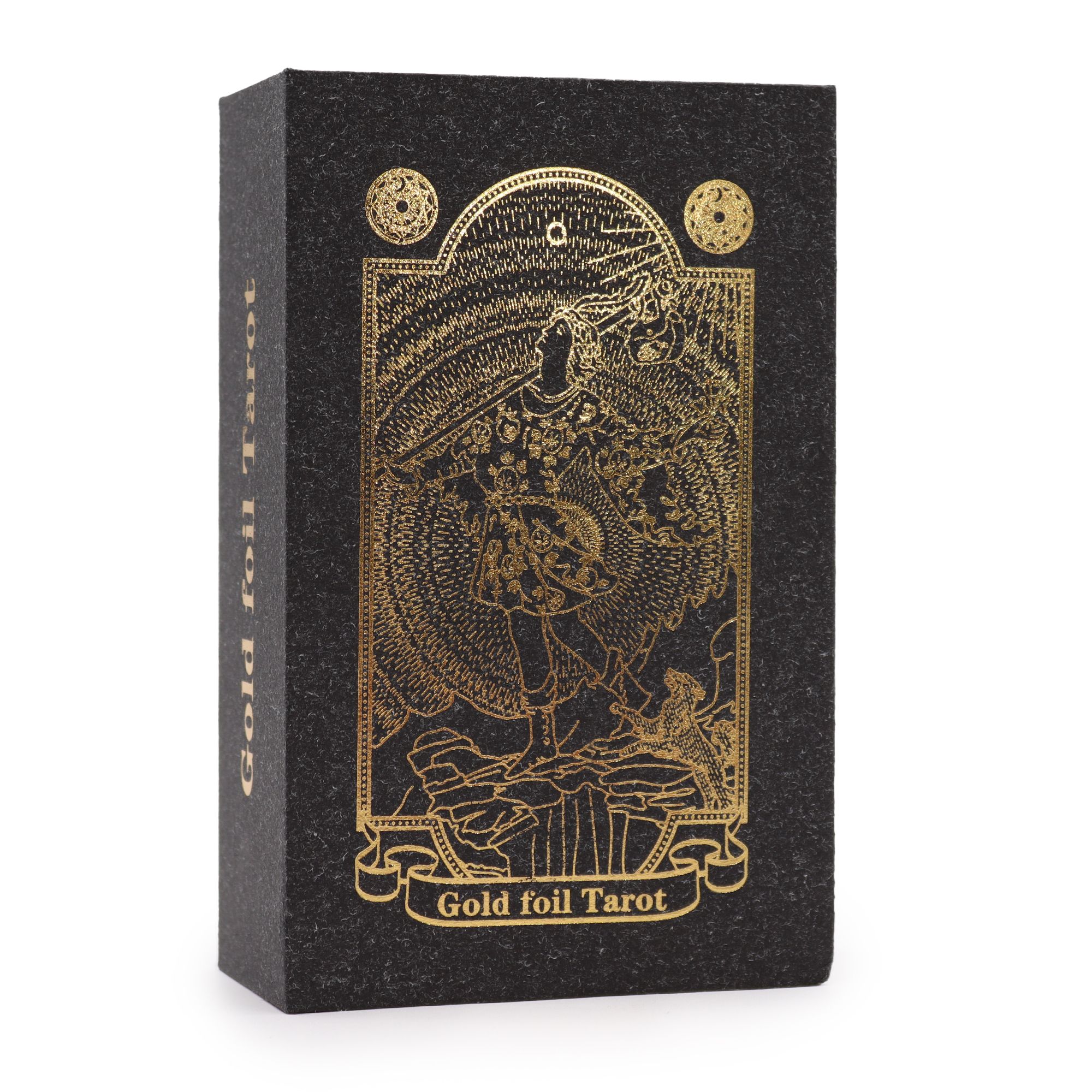 Gold Foil Tarot Deck with Guidebook - 78 Cards - Black & Gold Gift Box