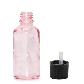 50ml Sticlă Roz cu Pipetă - Cu Capac cu Picurător cu Siguranță pentru Copii
