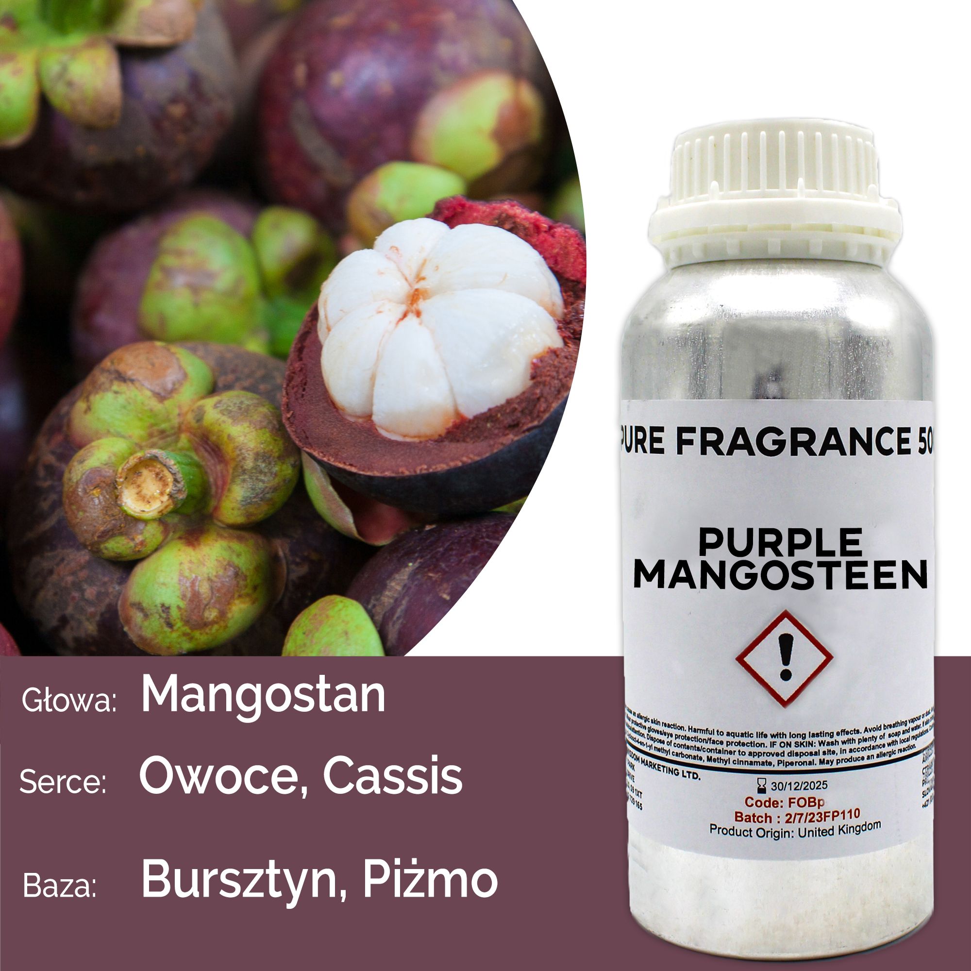 Olejek Zapachowy Czysty 500 ml - Fioletowy Mangostan