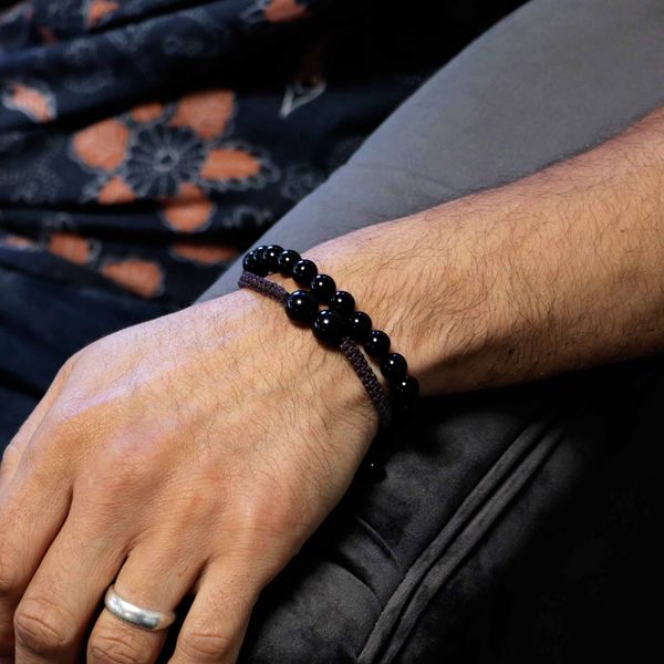 Bracelets de pierres à double pouvoir - Agate noire
