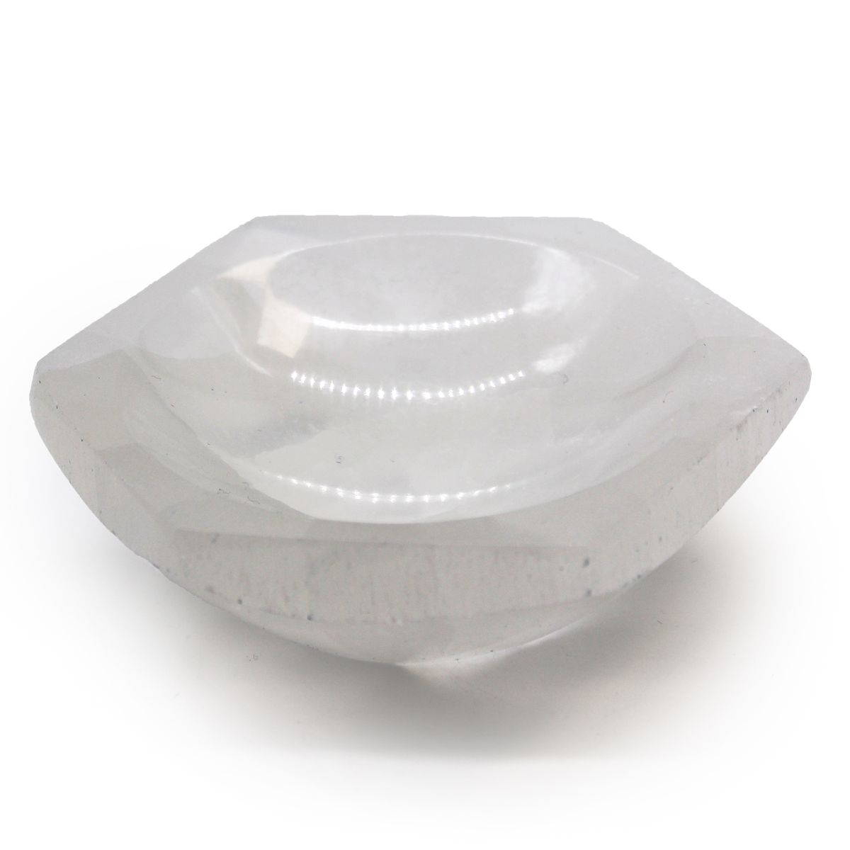 Taça hexagonal de selenita - 10 cm