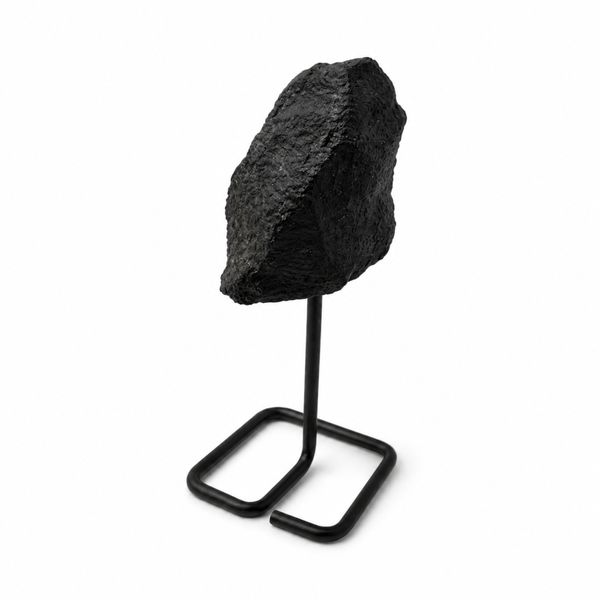 Mineral Specimen on Metal Stand - Black Tourmaline