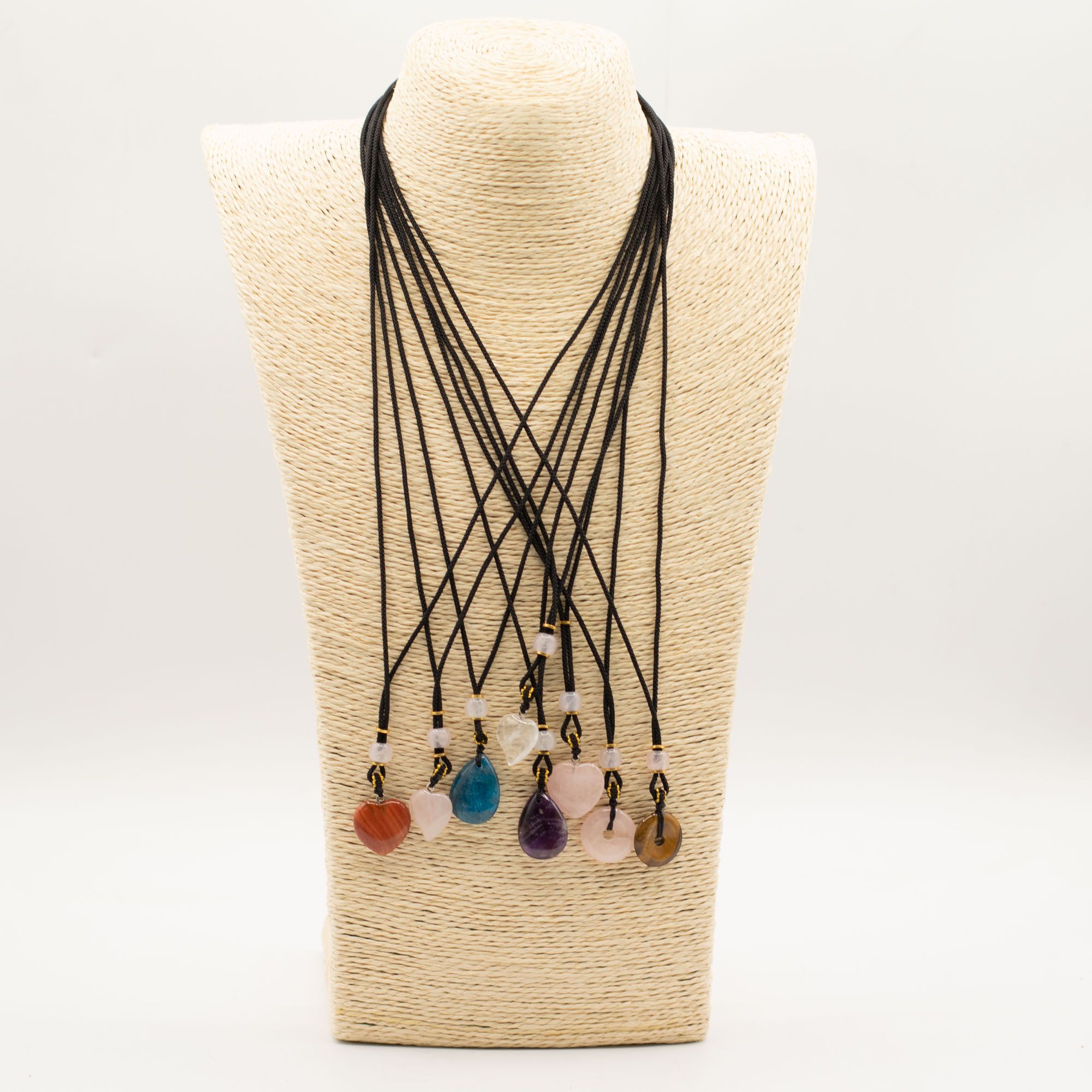 Colares de Corda com Pedras Peciosas - Formas Variadas (sortidos)