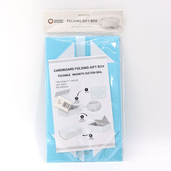 Flat Pack Gift Box - Medium Square (20x18.2x8cm) - Baby Blue
