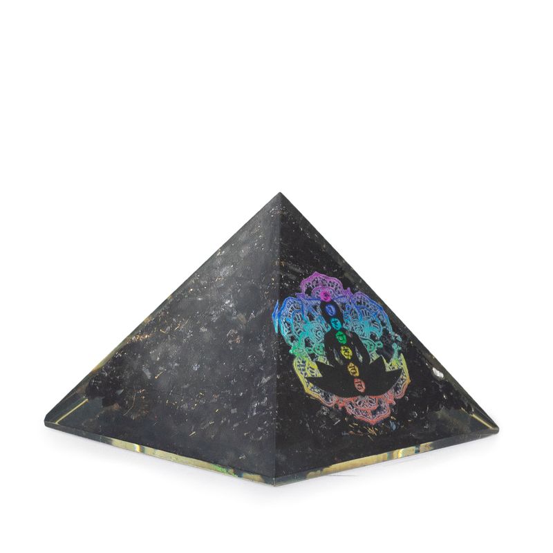 Small Organite Pyramids 5.5x4.5cm - Chakra Buddha - Black Tourmaline Chips