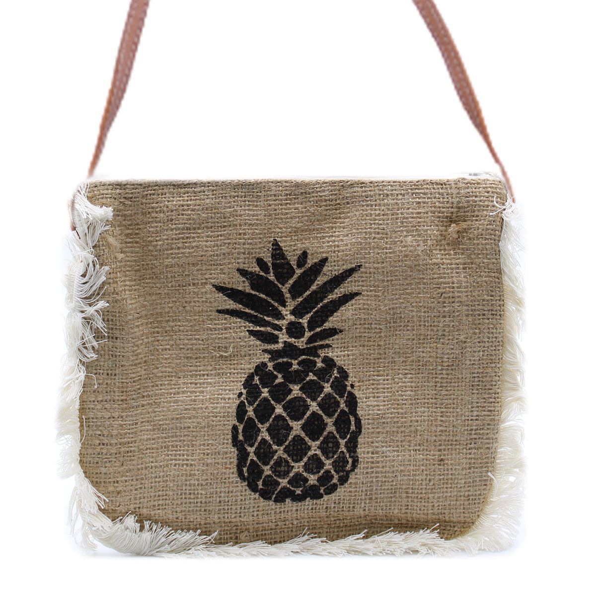 Bolsa com franjas - Estampado Ananás