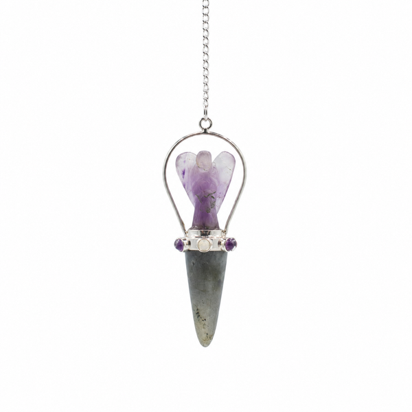 Veilwalker - Two Piece Angel Pendulum - Chakra Band - Labradorite & Amethyst