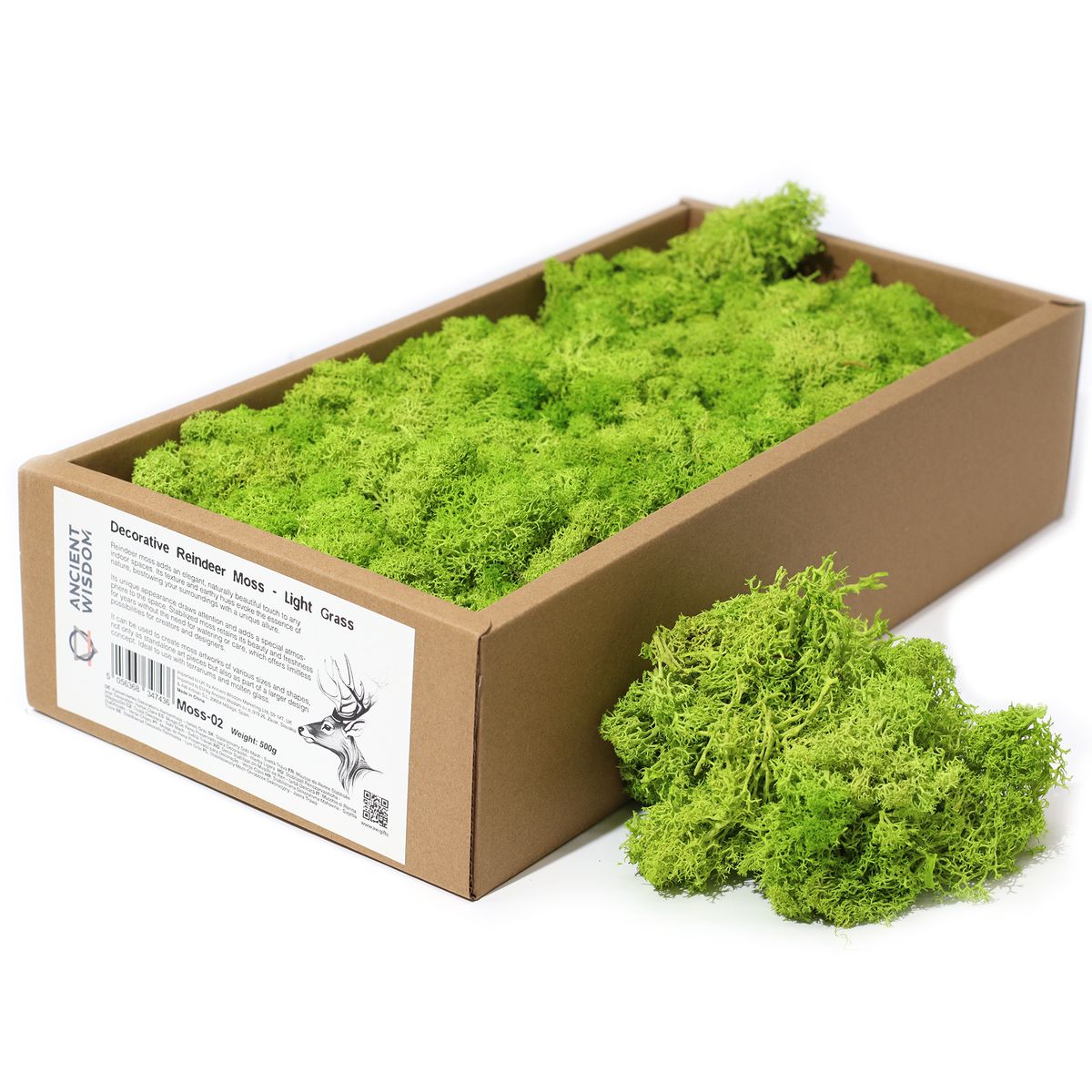1x Musgo decorativo - Verde claro - (aprox. 500 g)
