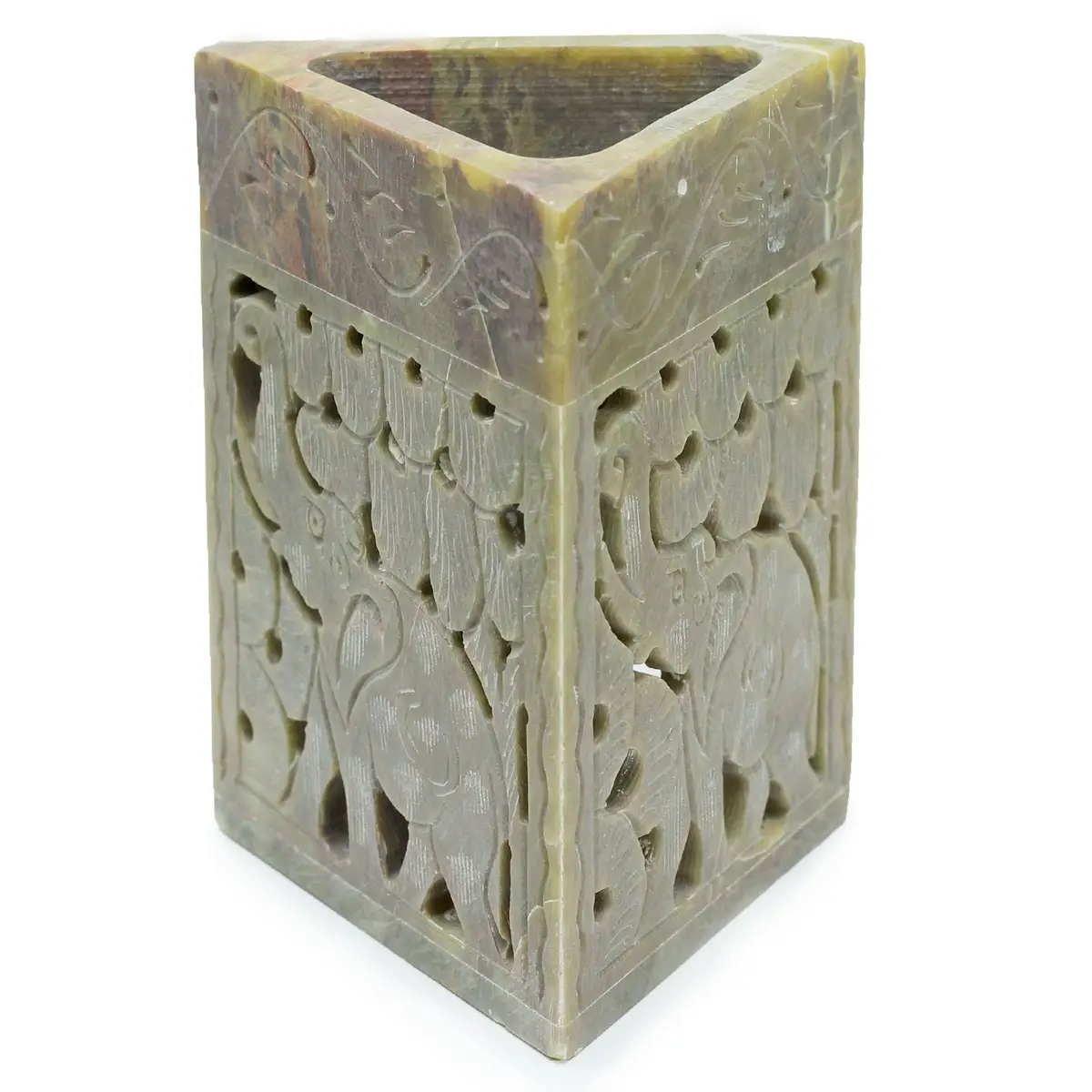 Triangle Soapstone Oil Burner 11x9cm - Elephant — Incense Burners · GlowDuty apothecary