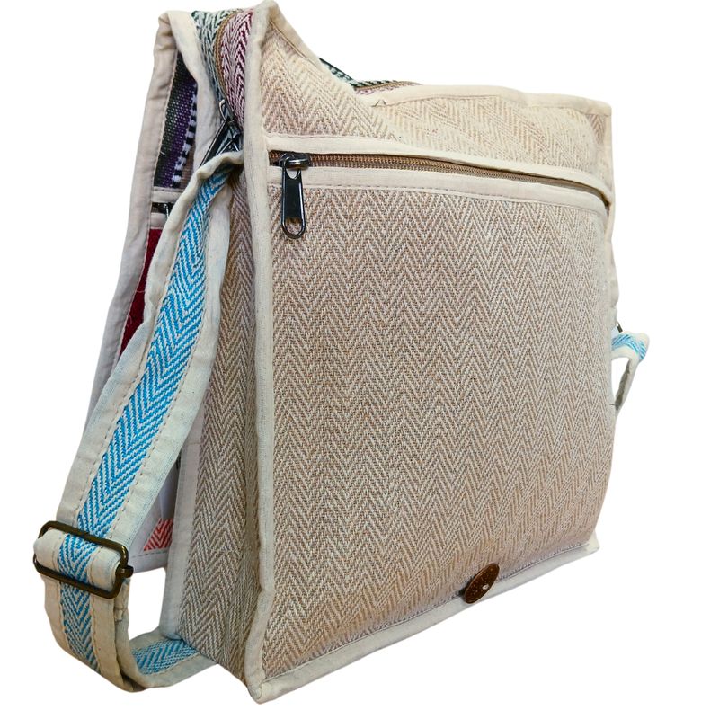 Sac Messager en Chanvre pour Ordinateur Portable - Triangle