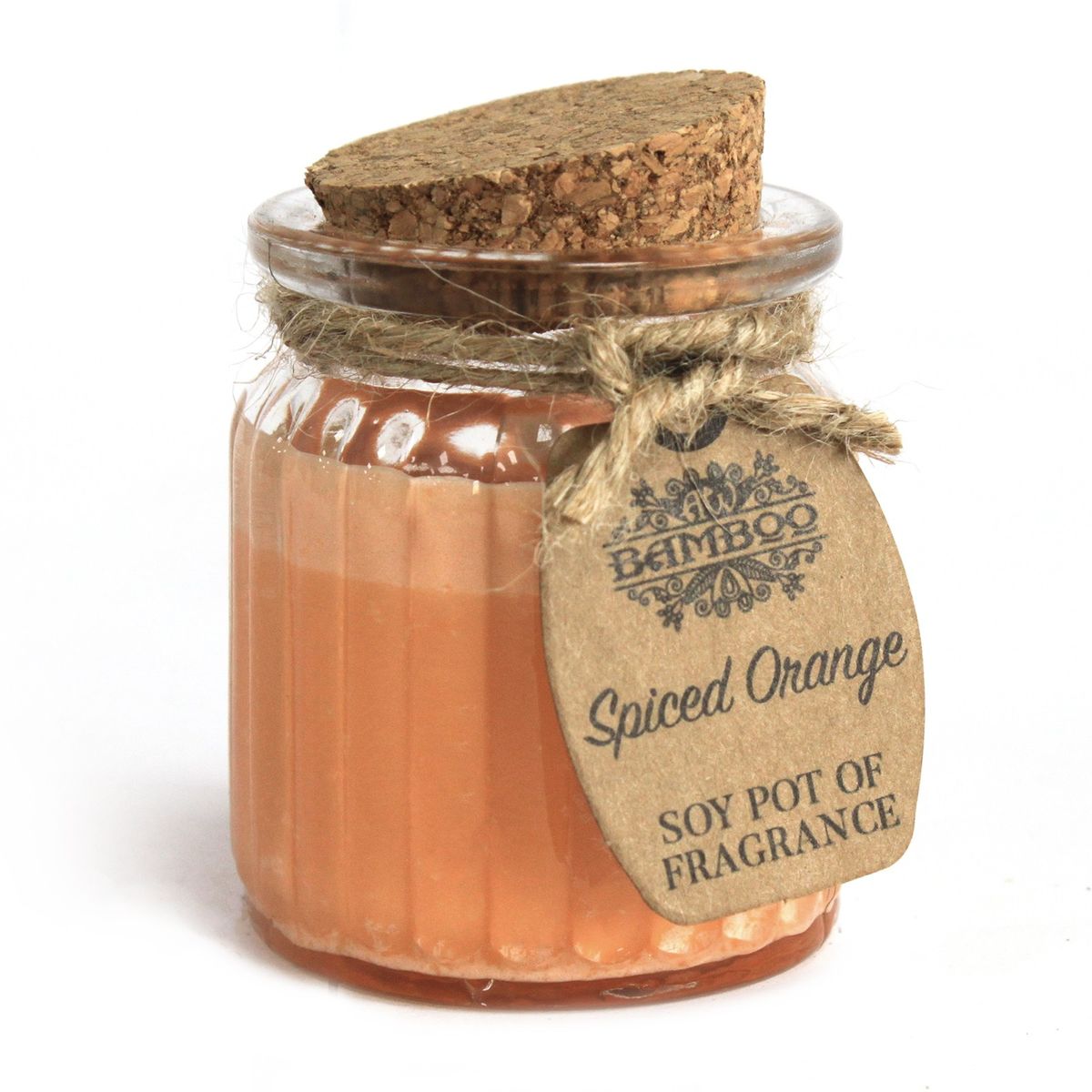 Vela de cera de soja em frasco - Laranja com especiarias